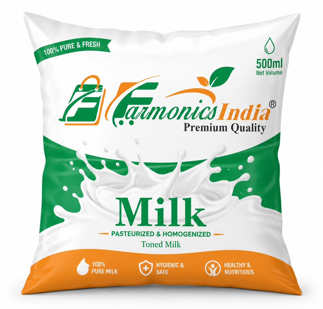 Farmonics India Toned Milk (500 ml)